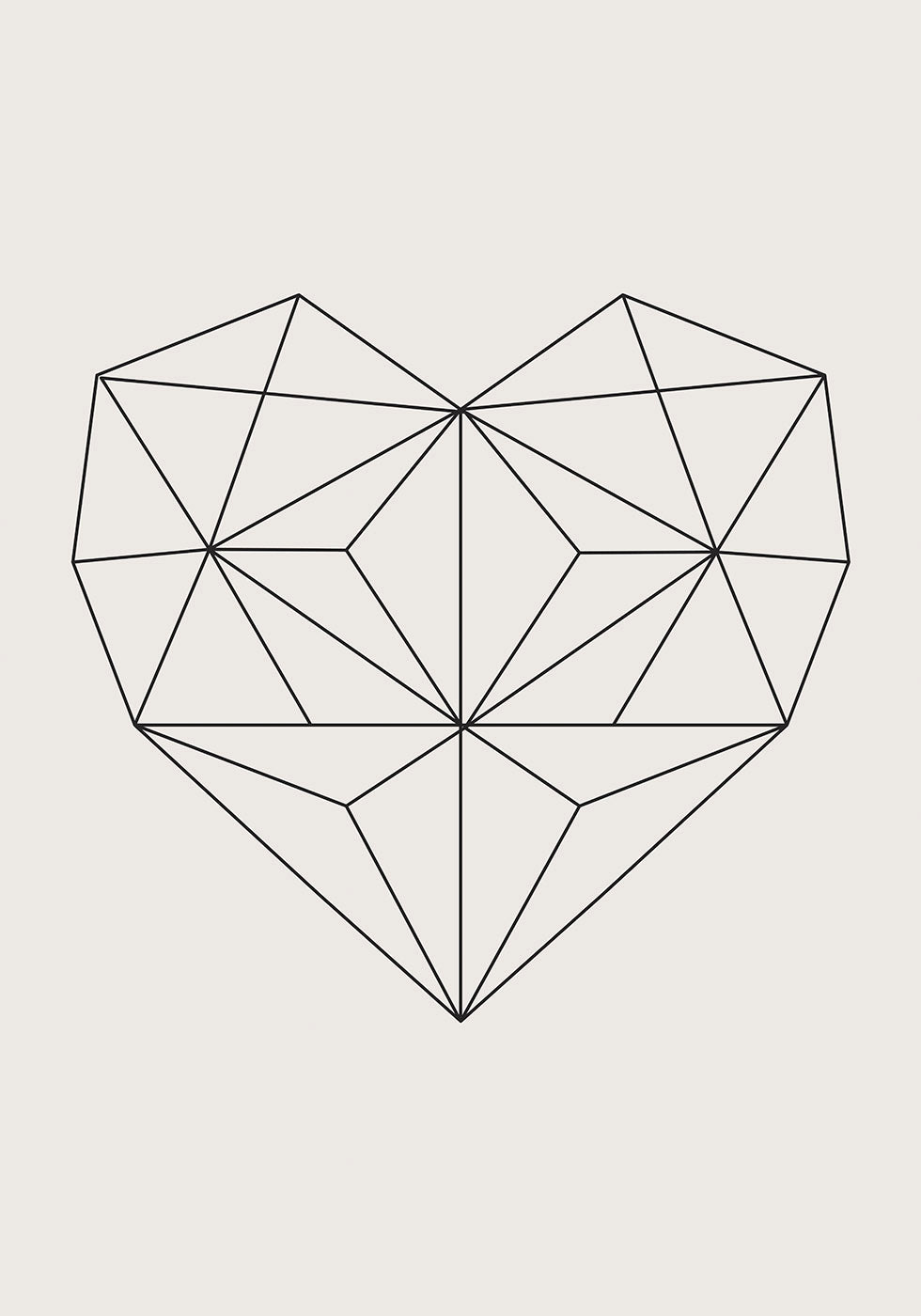 Abstract Geometric Heart Plakat - Posterbox