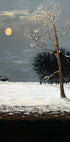 On the Outskirts of a Snowy Evening Forest Painting – Moonlit Winter Landscape Art for Home, Office or Gift Interior Plakat - Posterbox