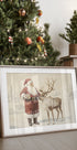 Santa Claus with Reindeer in Winter Wonderland Plakat - Posterbox