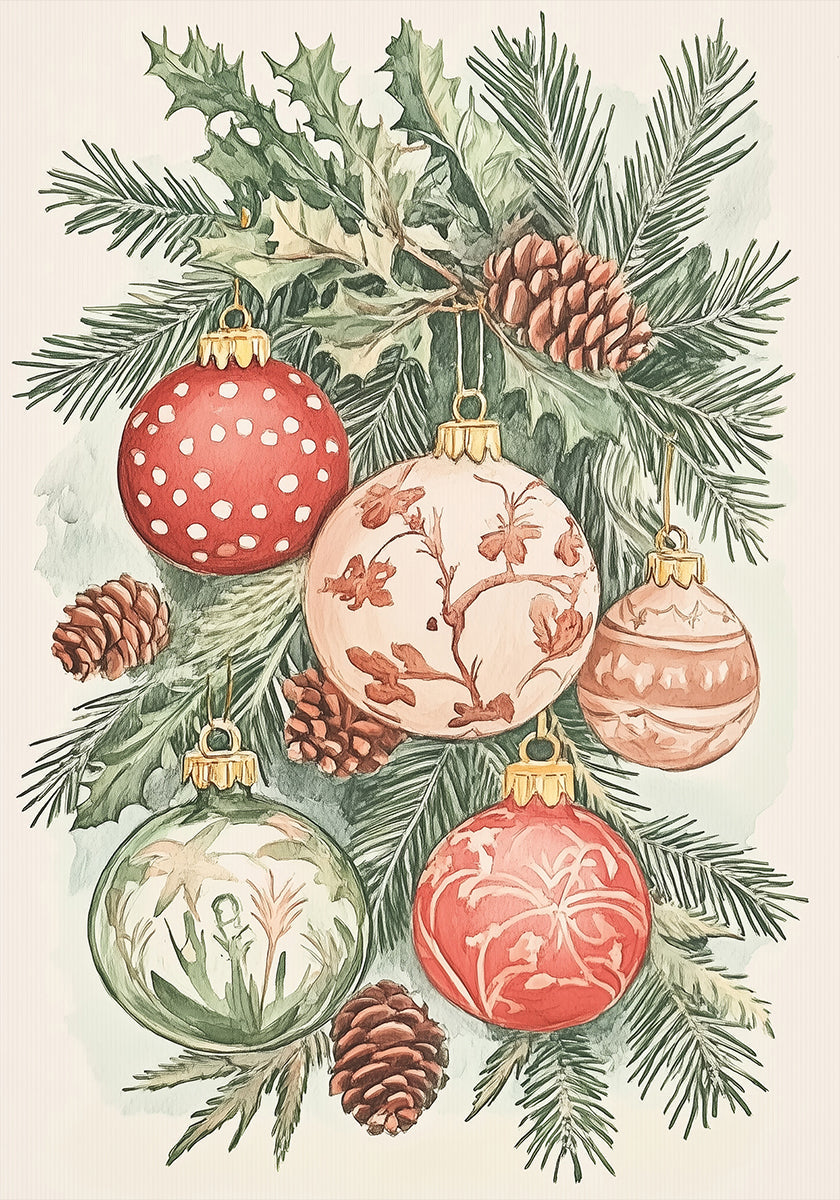 Christmas Ornaments I Plakat - Posterbox