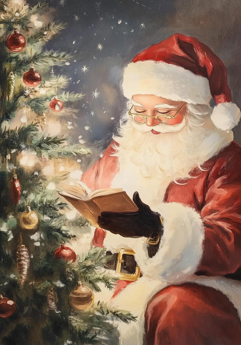 Santa Reading No.2 Plakat - Posterbox