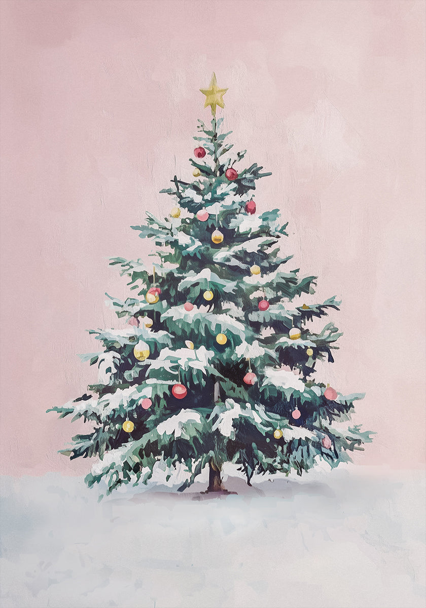Snow-Covered Christmas Tree Plakat - Posterbox