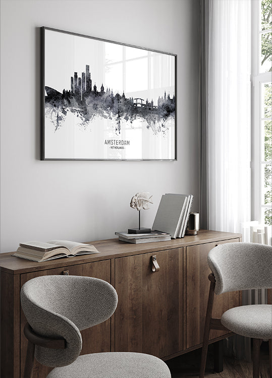 Amsterdam The Netherlands Skyline Plakat - Posterbox