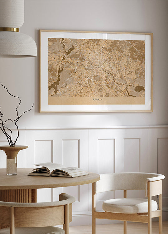 Sepia-Vintage-Karte von Berlin in Deutschland (NEU)