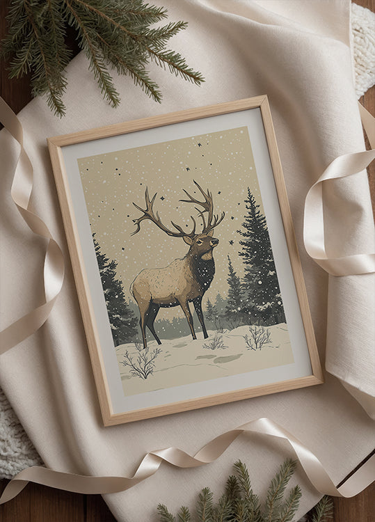 Elk Holiday Poster Plakat - Posterbox