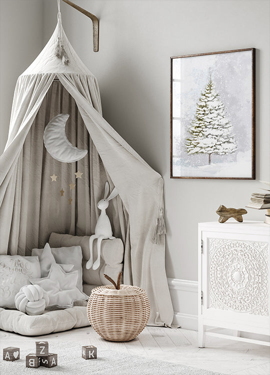 Einsame Tanne im Schnee Poster