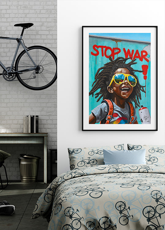 Poster zum Stoppen des Krieges