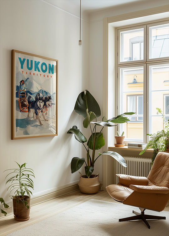 Yukon-Territorium-Hundeschlitten-Reiseplakat