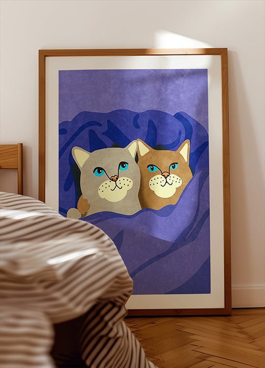 Katzen im Bett