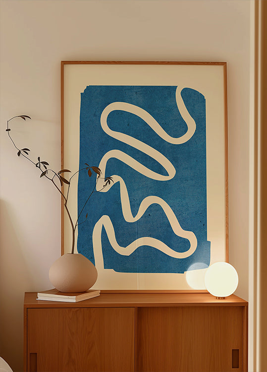 Geometrisches abstraktes minimales blaues Poster