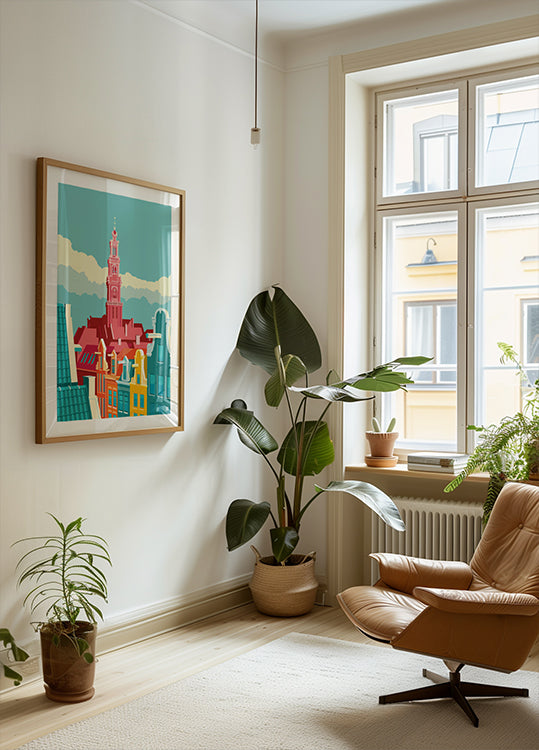 Amsterdam Westerkerk Jordaan Plakat