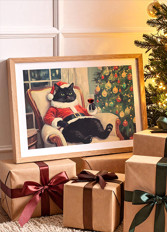 Weihnachts-Chilling-Cat-Poster