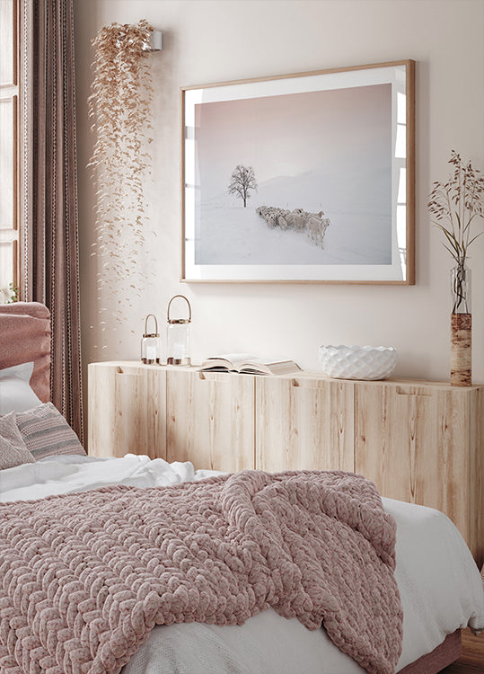 Flock looking for food Plakat - Posterbox