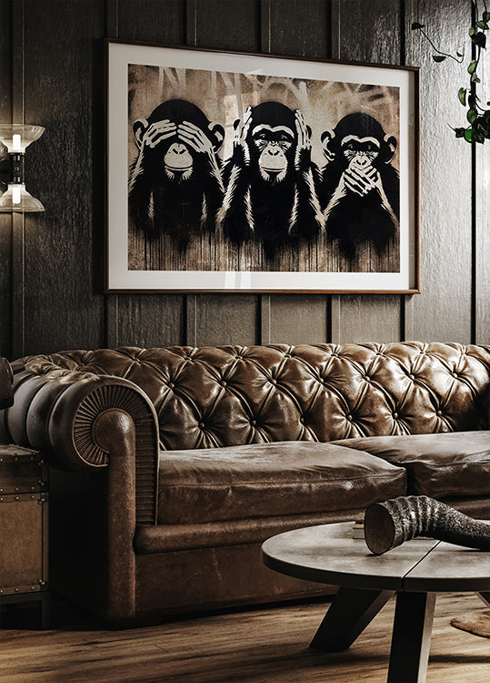 Poster mit den drei weisen Affen