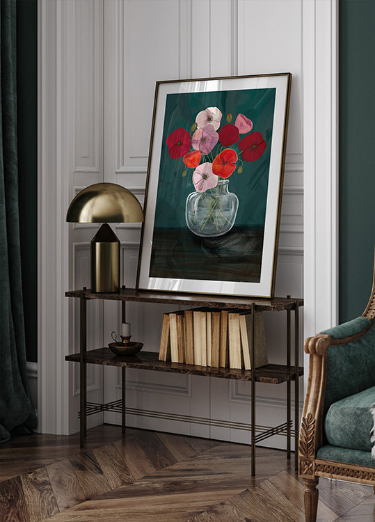 Vase mit Mohnblumen