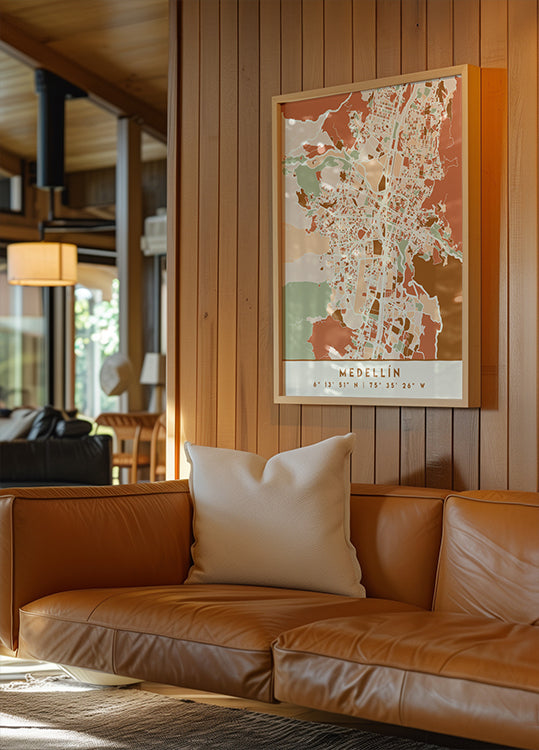 Black Maps Earth Tones 49 Plakat - Posterbox