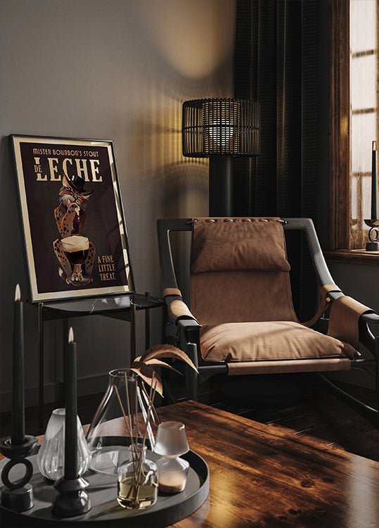 Bourbon De Leche Guinness-Stil-Katzen-Kunstplakat