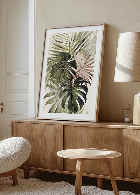 Boho tropisches Blumenstrauß-Poster