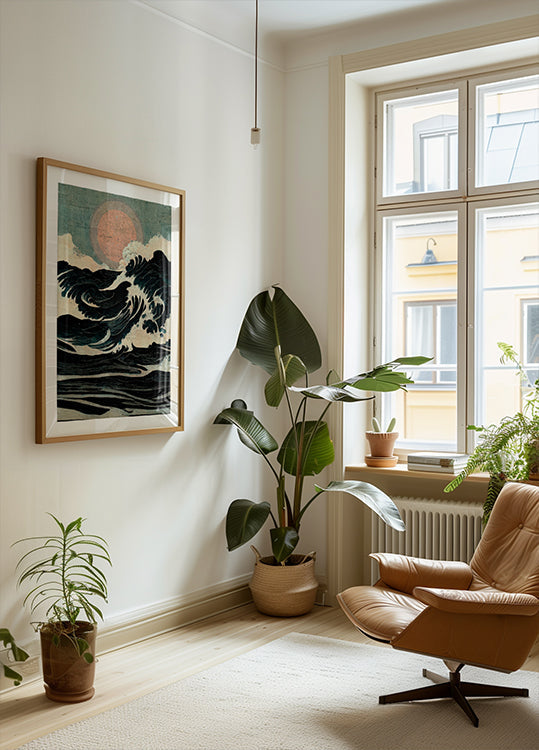 Himmlisches Wellenlandschaftsplakat