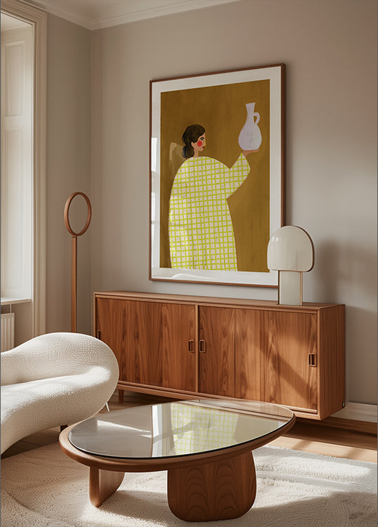 Die Frau mit Vase Poster