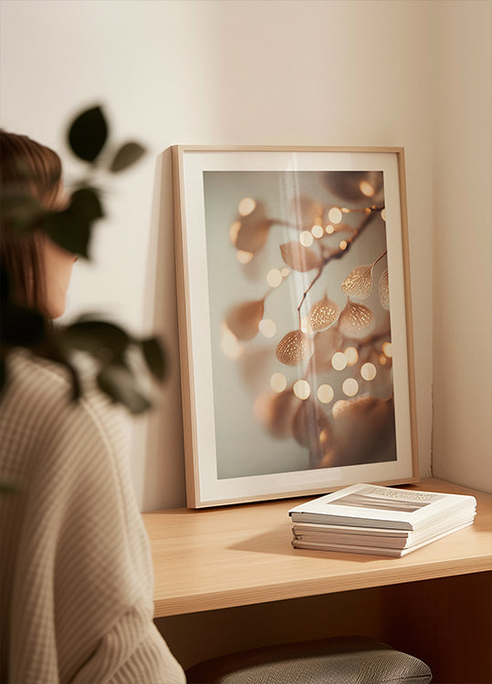 Poster mit leuchtenden Blütenblättern