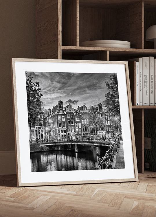 AMSTERDAM Idyllischer Eindruck von Single – Monochromes Poster