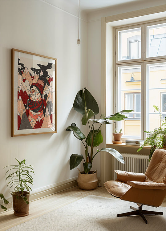 Gemütliches Winterkatzen-Poster