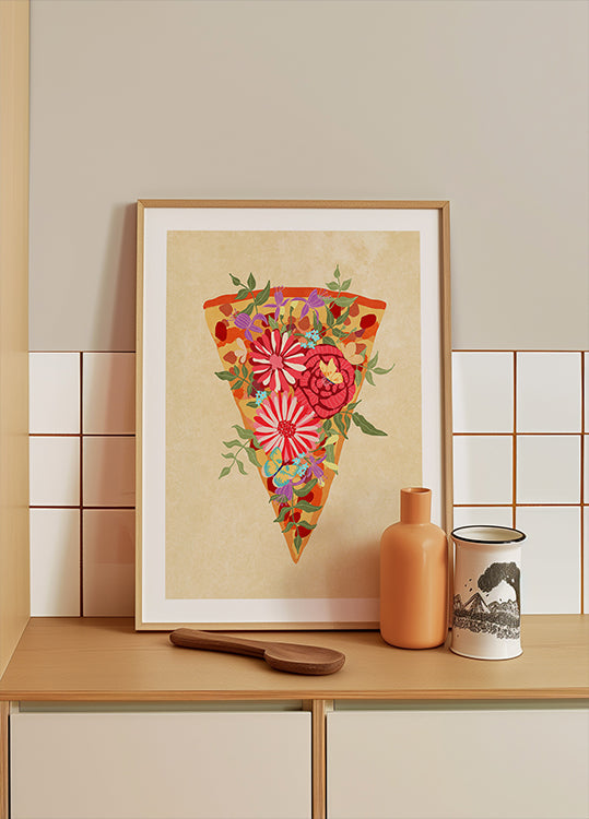 Stück Blumenpizza