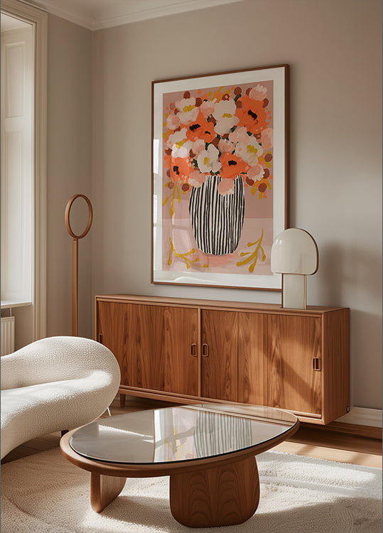 Gestreiftes Vasenblüten-Poster