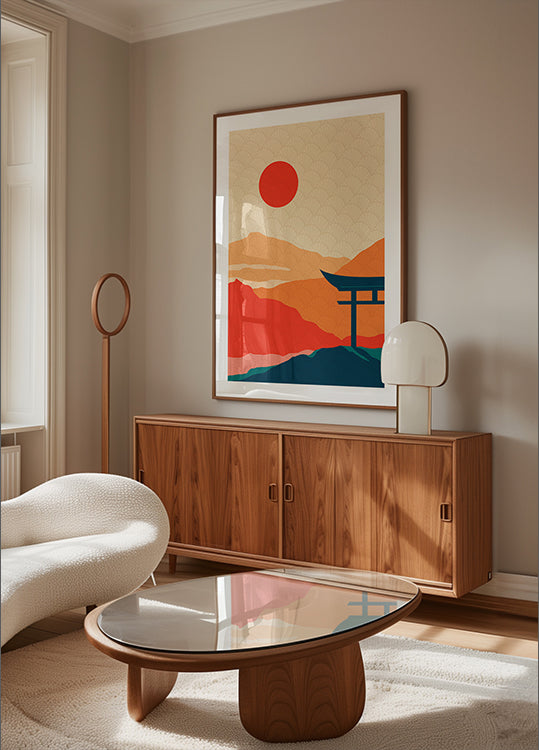 Sonnenuntergang-Freude-Poster