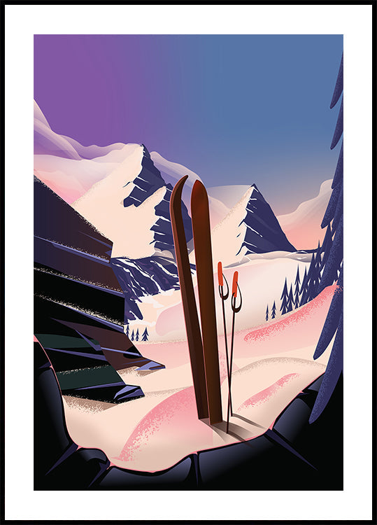 Ski Travel Poster Plakat - Posterbox