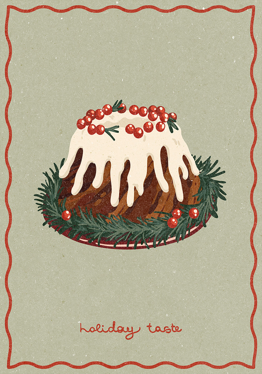 Christmas cake. Holiday Taste Plakat - Posterbox
