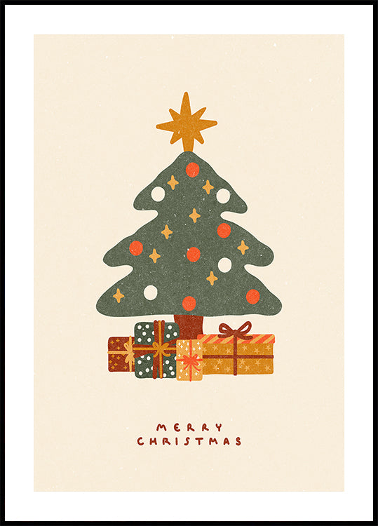 Christmas tree with gifts Plakat - Posterbox