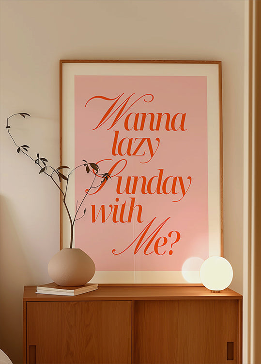 Lazy Sunday Rose Orange Plakat - Posterbox