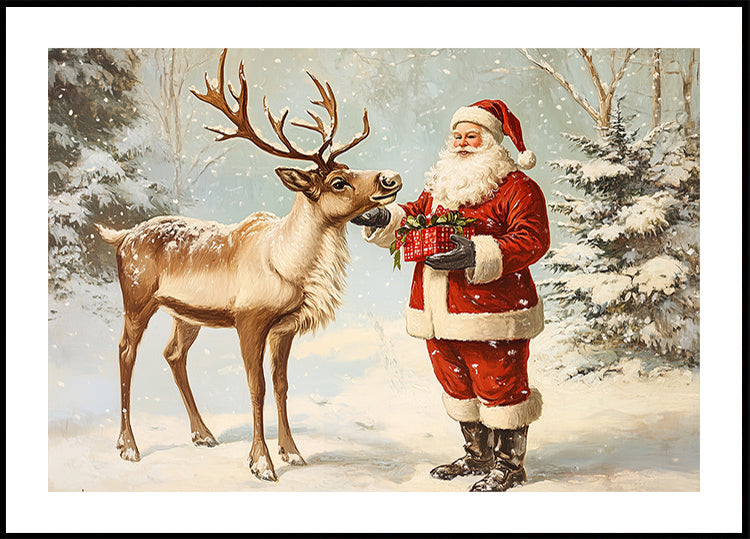 Pictufy Santa and Reindeer Plakat - Posterbox