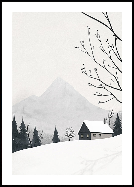 Winter Landscape House Snow Plakat - Posterbox