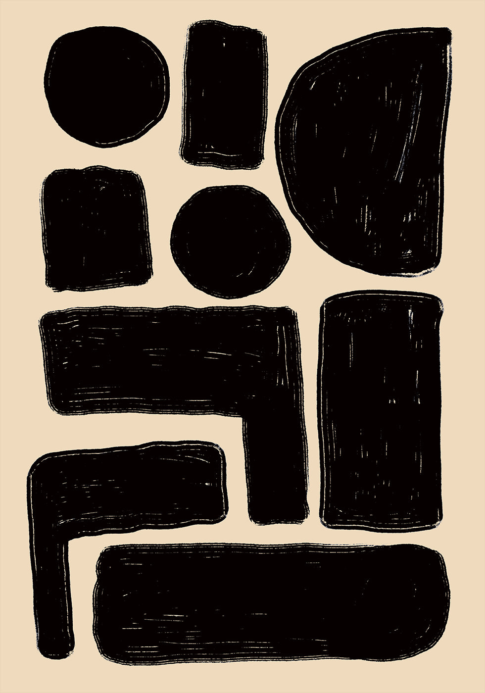 Abstract Black Shapes Plakat - Posterbox