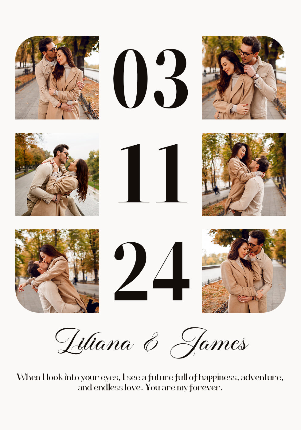 Anniversary Date Personalized Photo Collage Plakat - Posterbox
