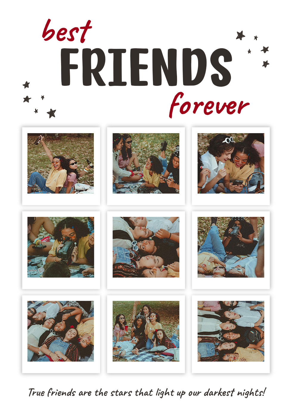 Best Friends Forever Personalized Photo Collage Plakat - Posterbox