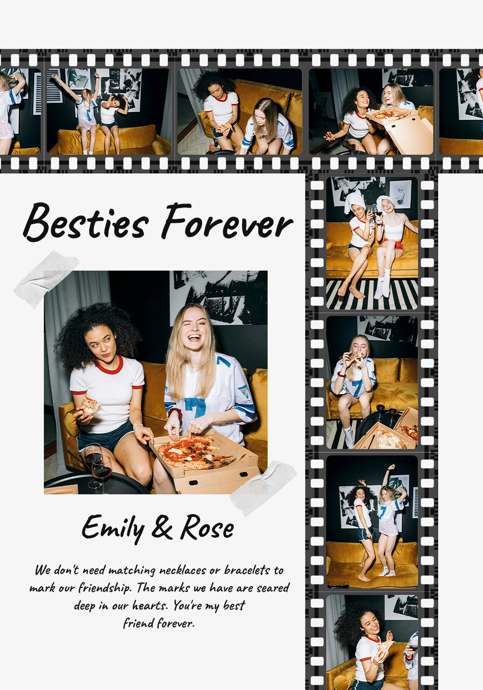 Besties Forever Personalized Photo Film Strip Plakat - Posterbox
