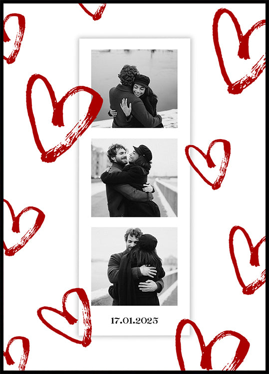 Couple Personalized Polaroid Photo Collage Plakat - Posterbox