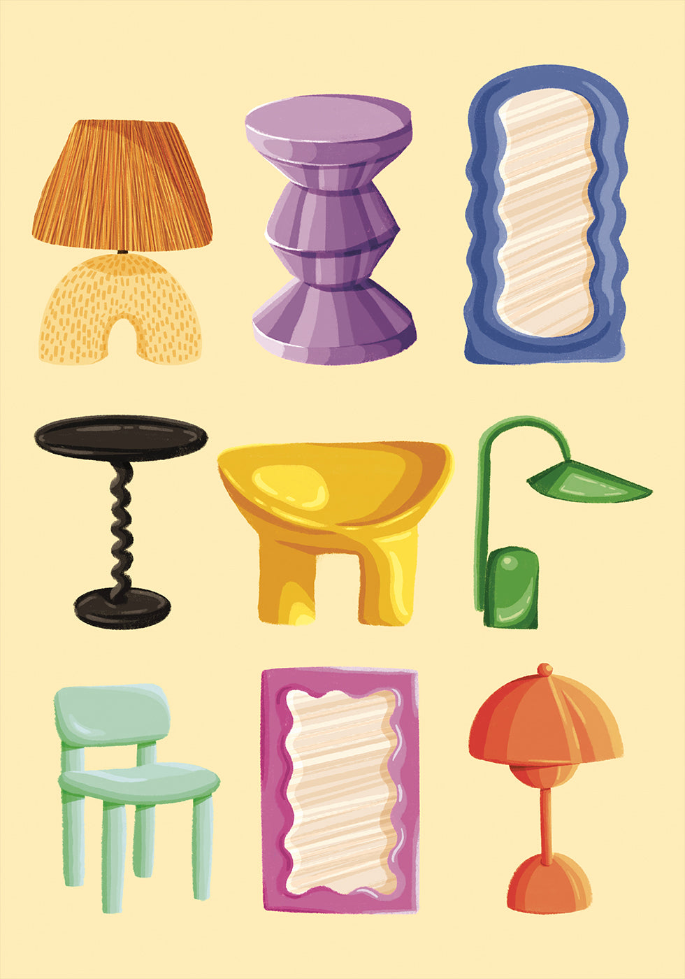 Fashionable Furniture Set Plakat - Posterbox.dk