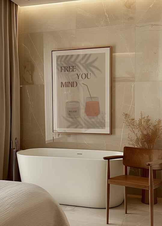 Free Your Mind 2, Calming Summer with Candle and Juice Glass Plakat - Posterbox