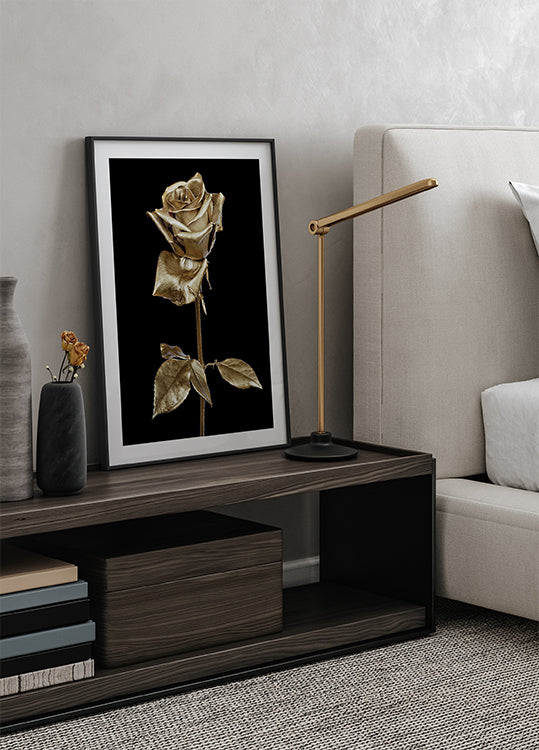 Golden Rose Plakat - Posterbox.dk