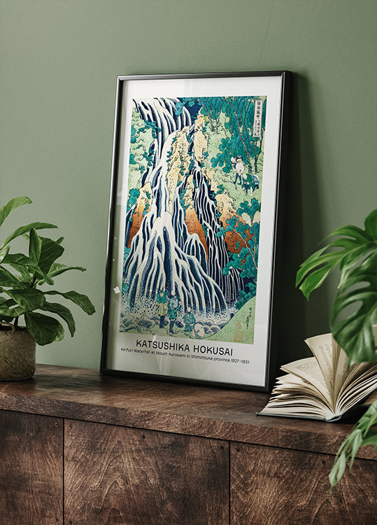 Katsushika Hokusai - Kirifuri Waterfall at Mount Kurokami Plakat - Posterbox.dk