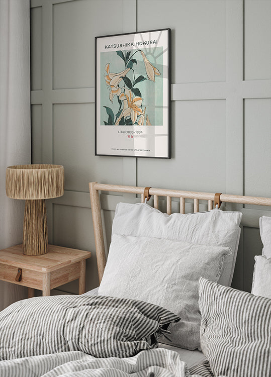 Katsushika Hokusai - Lilies Plakat - Posterbox.dk