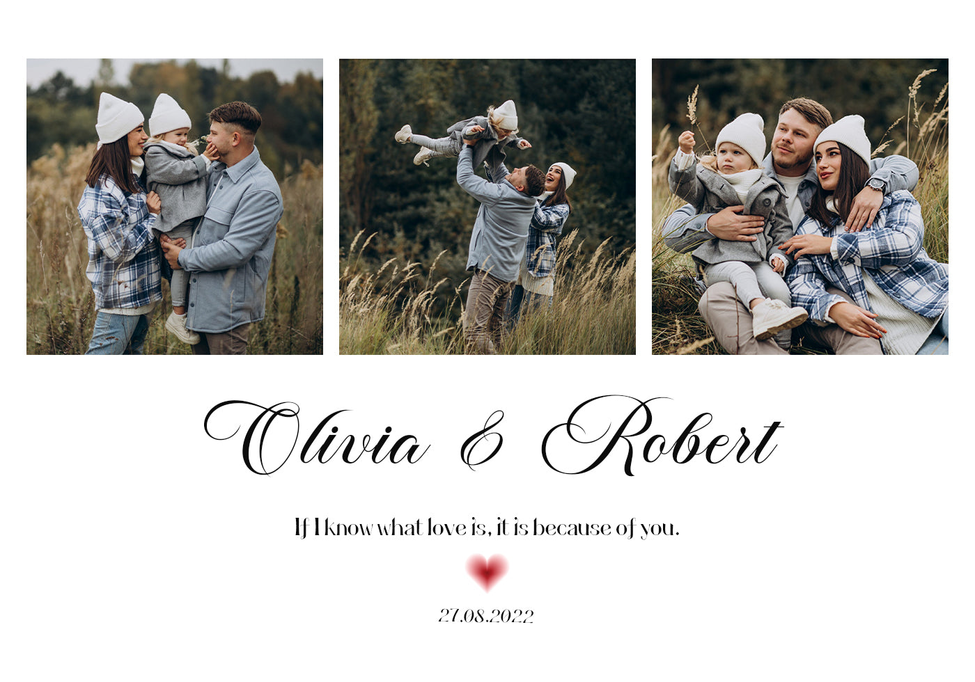 Our Love Family Photo Collage Plakat - Posterbox