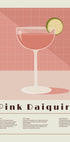 Pink Daiquiri Cocktail, Retro Recipe Plakat - Posterbox