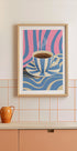 Striped Coffee Cup Plakat - Posterbox