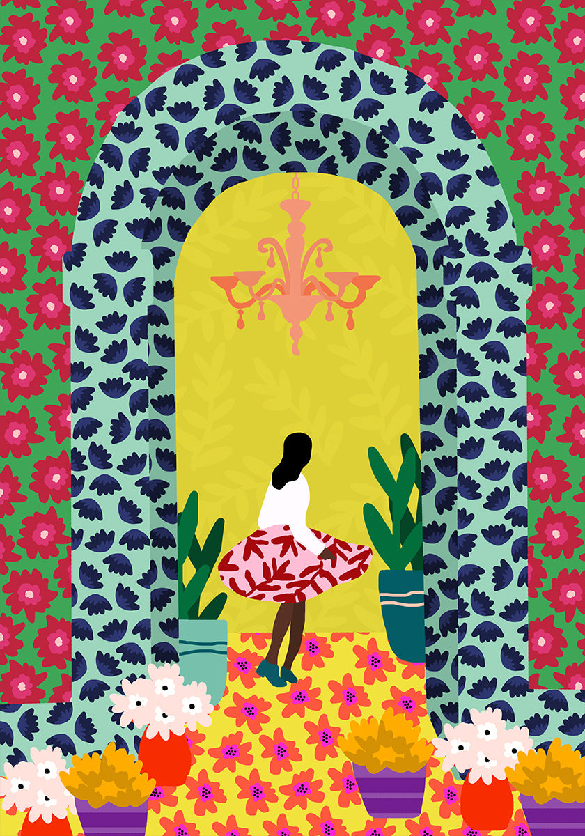 Floral Portal Girl - Posterbox